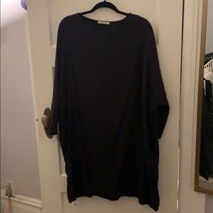 Black crane black flannel dress